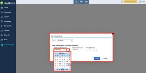 Select the date and click ok