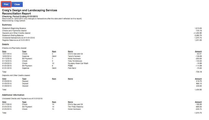 Print the report