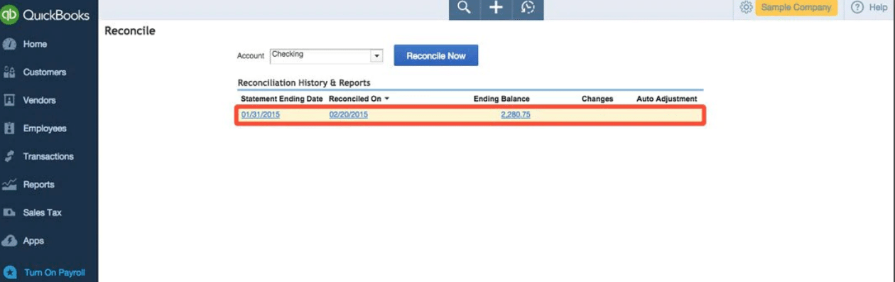 Select the reports from the menu