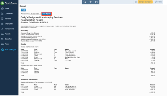 Choose Reconciliation Reports
