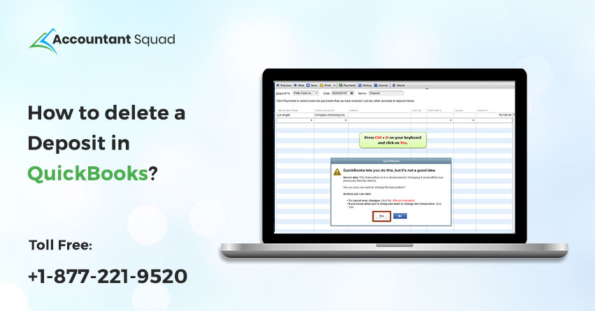 how to delete a deposit in QuickBooks