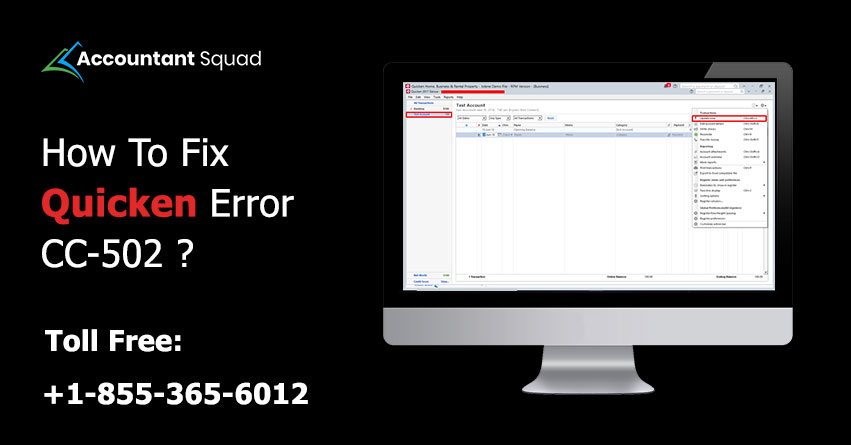 Quicken Error CC-502