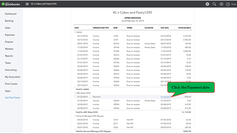 Unapplied cash payment income in QuickBooks